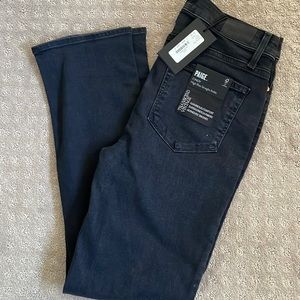 NWT womens Paige Cindy high waist, slim fit black denim, size 29